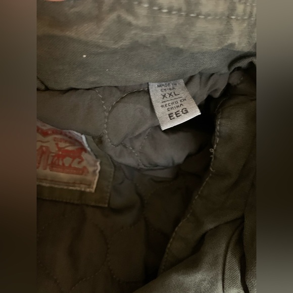 Levi's Military Field Jacket Men's Military Green Canvas Coat Quilt Lined XXL - Picture 8 of 10